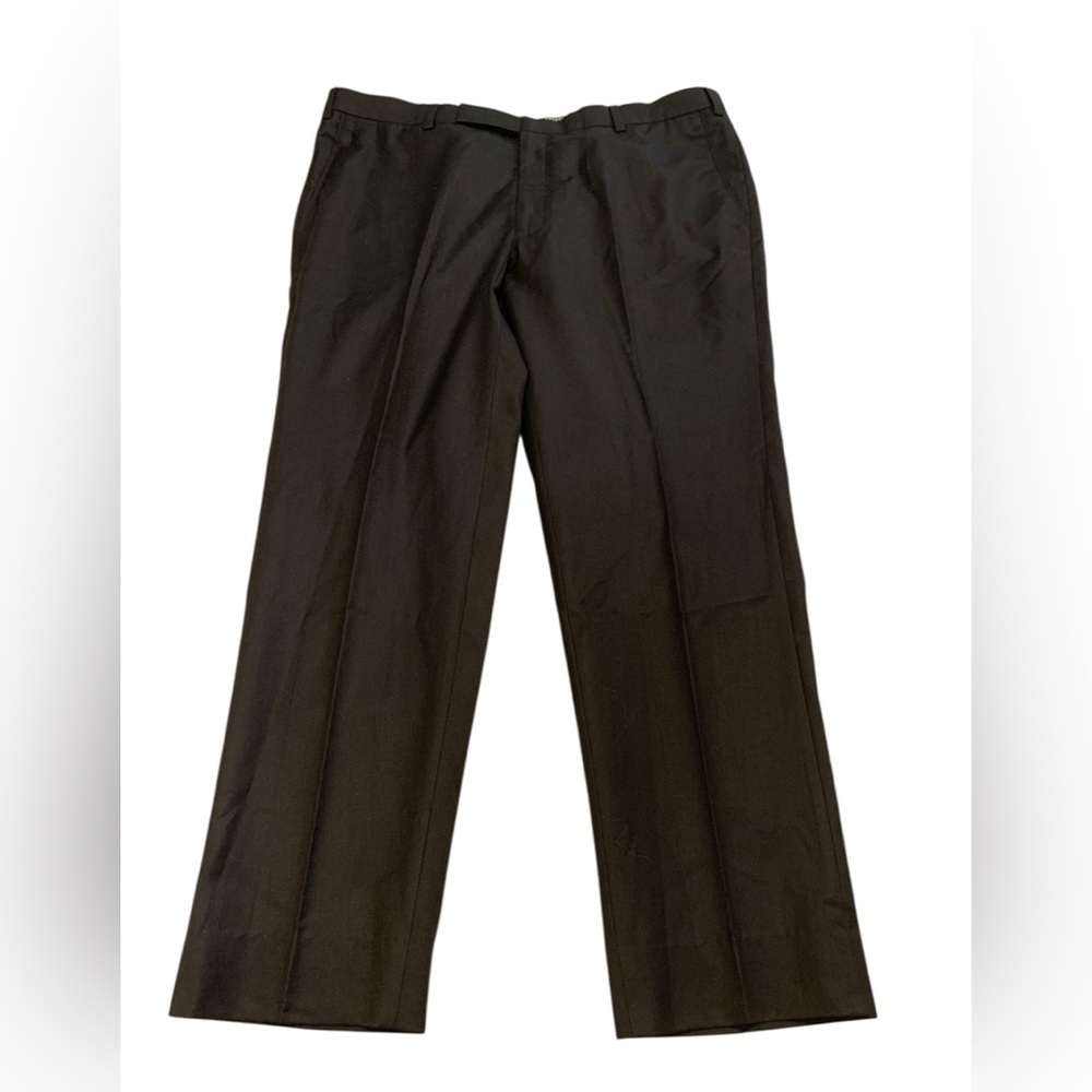 Men's Black Flat Front Dress Pants Slacks Size 38